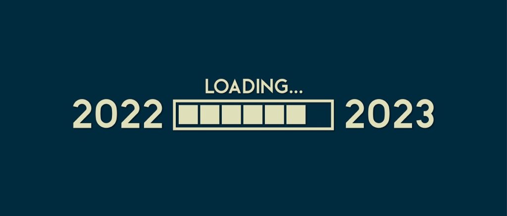 loading bar for 2023. concept of looking ahead to prepare