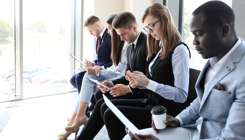 business professionals waiting for job interview